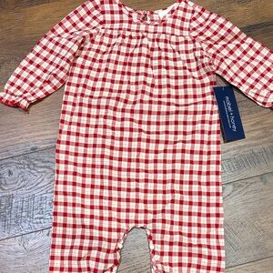 Red Plaid Kids One Piece by